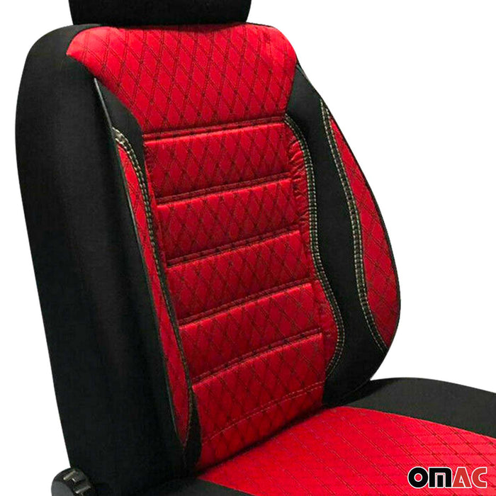 Front Car Seat Covers Protector for Lexus Black Red Cotton Breathable 1Pc