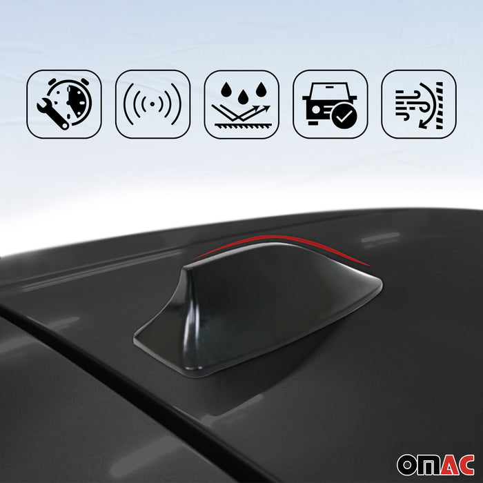 Car Shark Fin Antenna Roof Radio AM/FM Signal for Smart Black