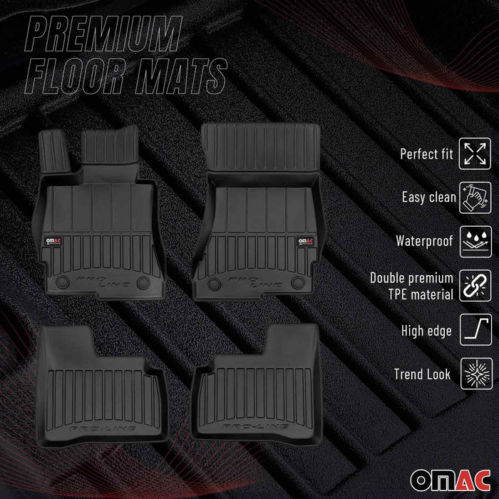 OMAC Premium Floor Mats for for Mercedes S Class W221 SWB 2007-2013 TPE Black 4x