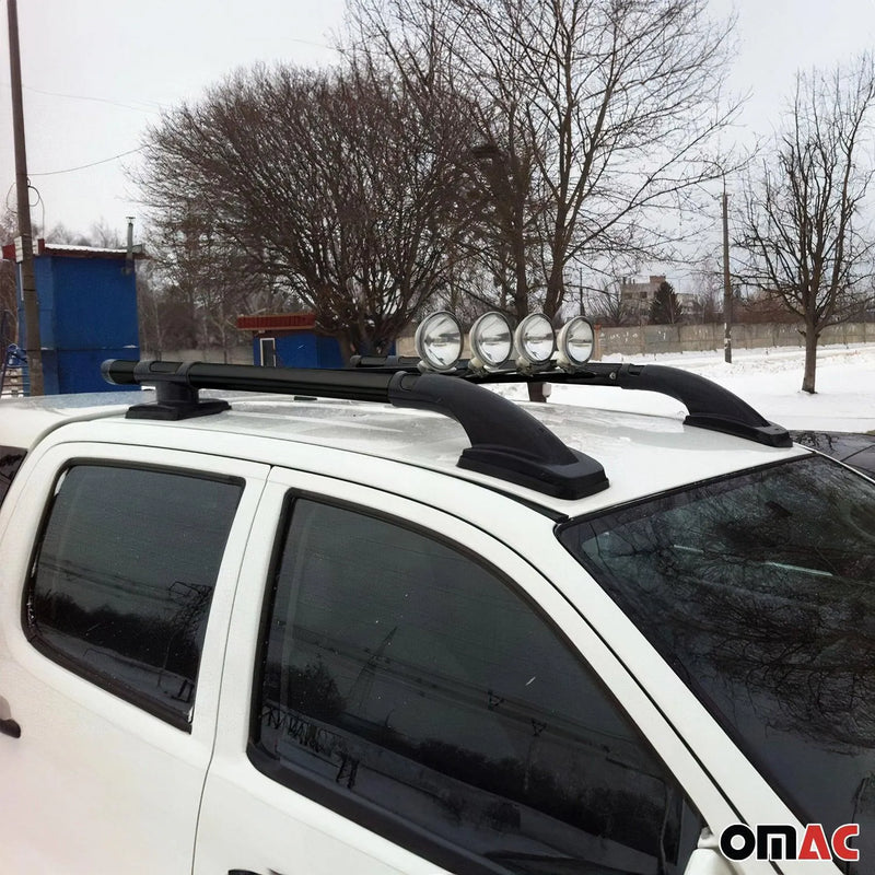 Top Roof Rack Side Rails for Nissan Frontier 1998-2004 Black Aluminium 4Pcs - OMAC USA