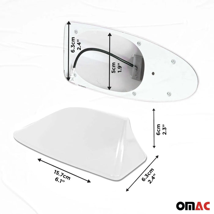 Car Shark Fin Antenna Roof Radio AM/FM Signal for Acura White