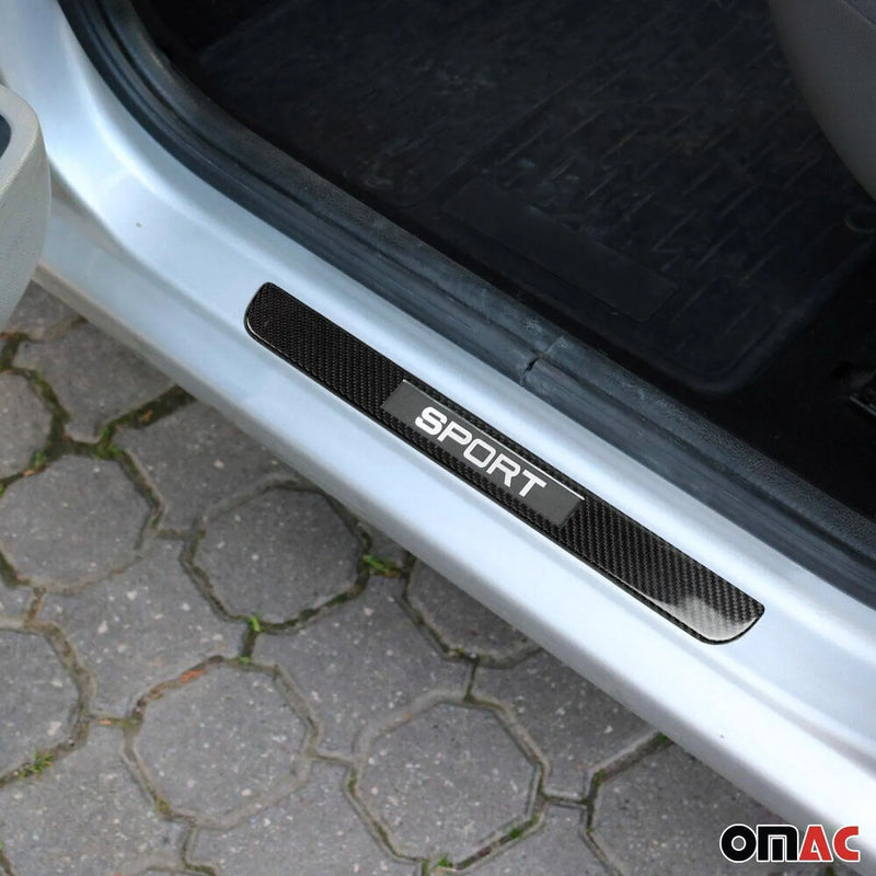 BMW 1 Series Door Sill Scuff Plate Illuminated Carbon Fiber Black 2Pcs