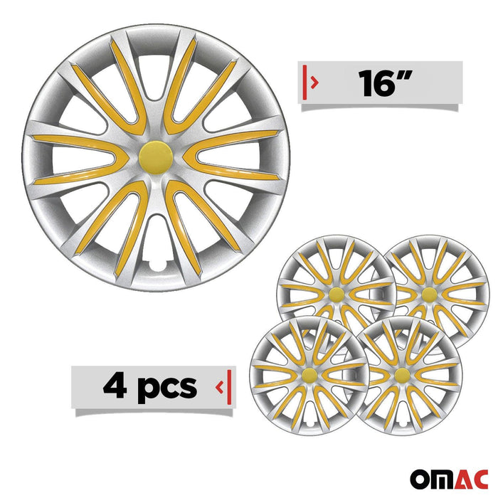 16" Wheel Covers Hubcaps for Honda CR-V Gray Yellow Gloss