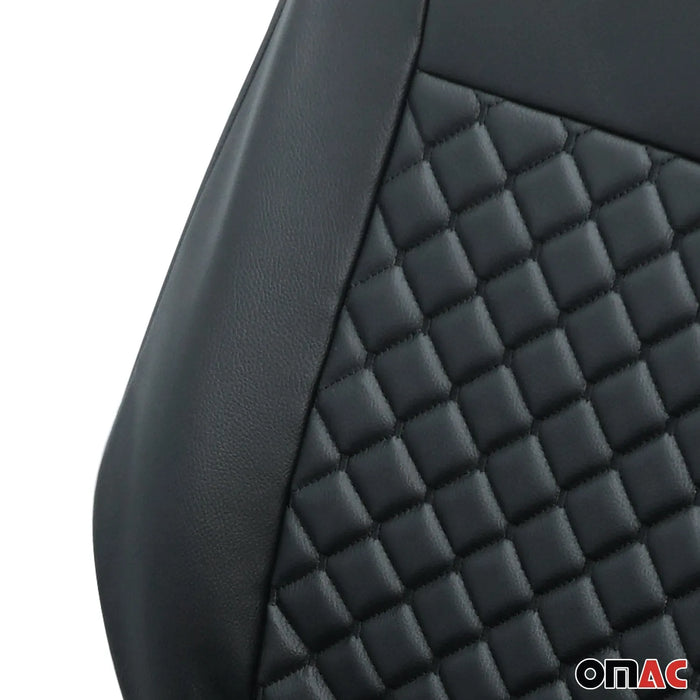 Leather Front Car Seat Covers Protector for Ford Transit 2015-2024 Black