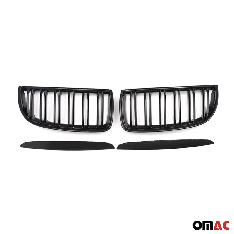 2005-2008 BMW 3 Series E90 E91 E92 E93 PRE-FL Front Kidney Grille M3 Style Gloss Black Dual Slat