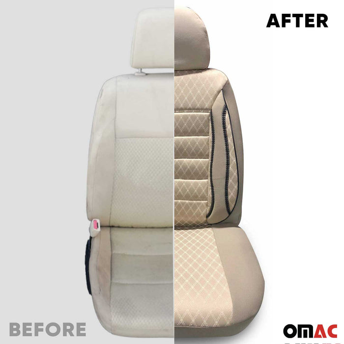 Front Car Seat Covers Protector for Buick Beige Cotton Breathable