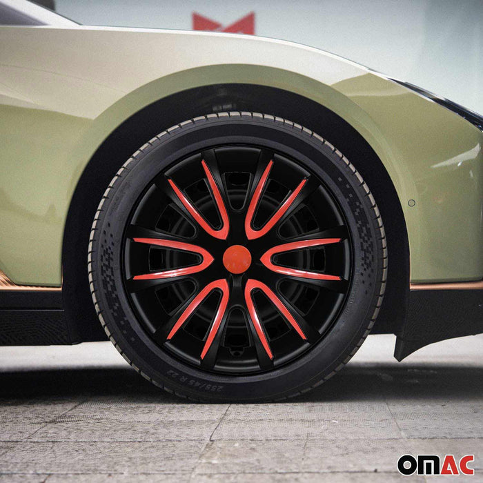 16" Wheel Covers Hubcaps for Hyundai Black Matt Red Matte - OMAC USA