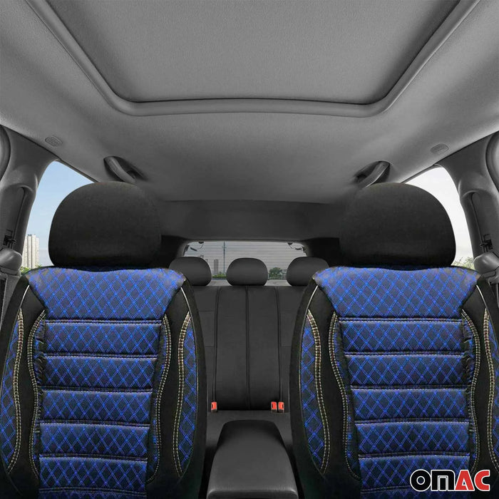 Front Car Seat Covers Protector for VW Black Blue Cotton Breathable