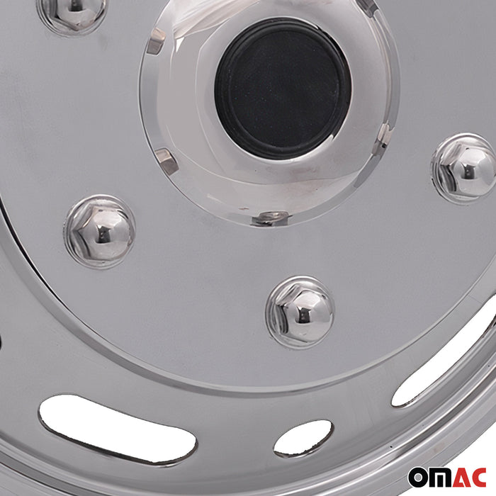 Wheel Simulator Hubcaps Front for GMC Savana Chrome Silver Steel