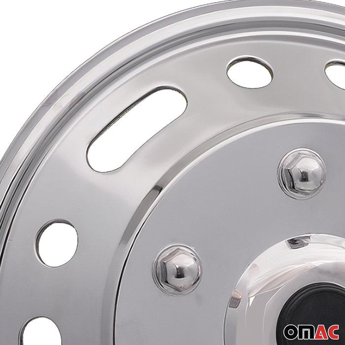 Wheel Simulator Hubcaps Front for GMC Savana Chrome Silver Steel