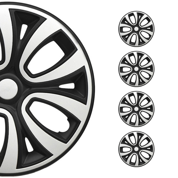 15" Wheel Covers Hubcaps R15 for Kia Black Matt White Matte