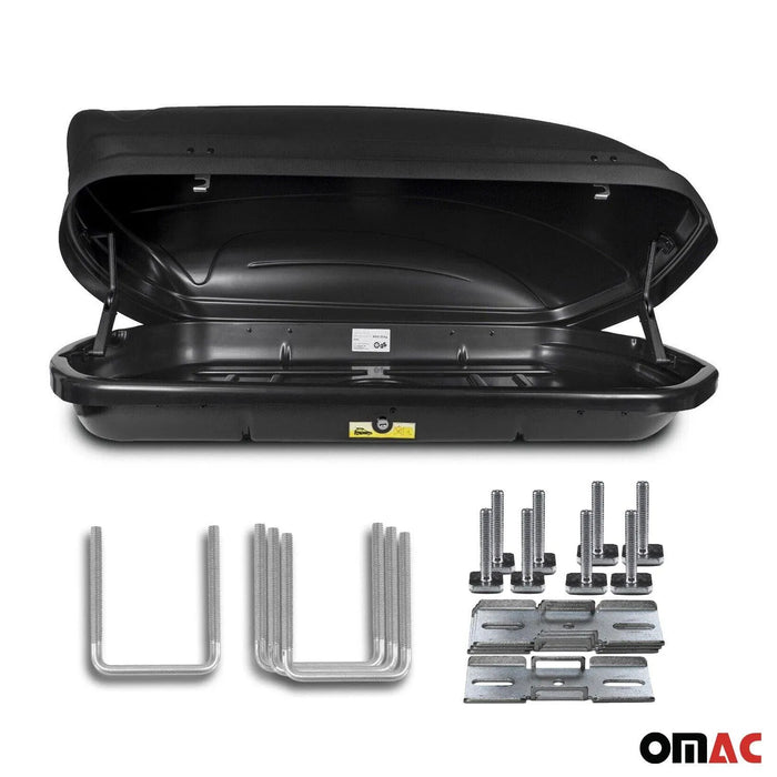 Roof Box 11 Cubic Ft. Rooftop Cargo Carrier Roof Mount for Kia Black 1Pc