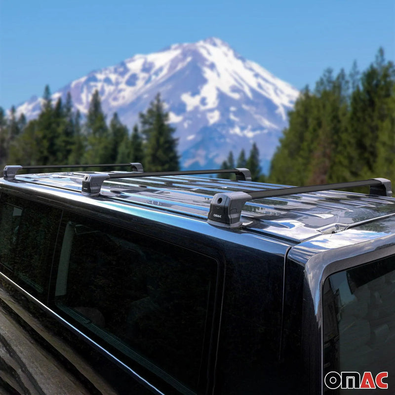 2015-2018 Chevrolet City Express Roof Rack Cross Bars 3Pcs Black