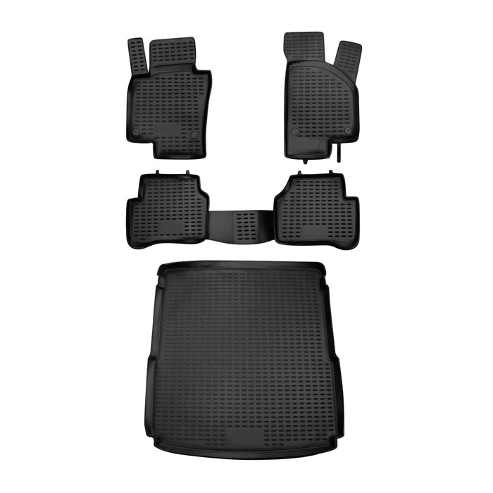 Custom Floor Mats & Cargo Liners for VW Passat B7 2012-2014 Wagon Black 5 Pcs