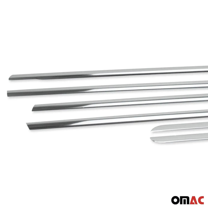 Window Molding Trim Streamer for Honda Civic 2012-2015 Sedan Steel Silver 6 Pcs - OMAC USA