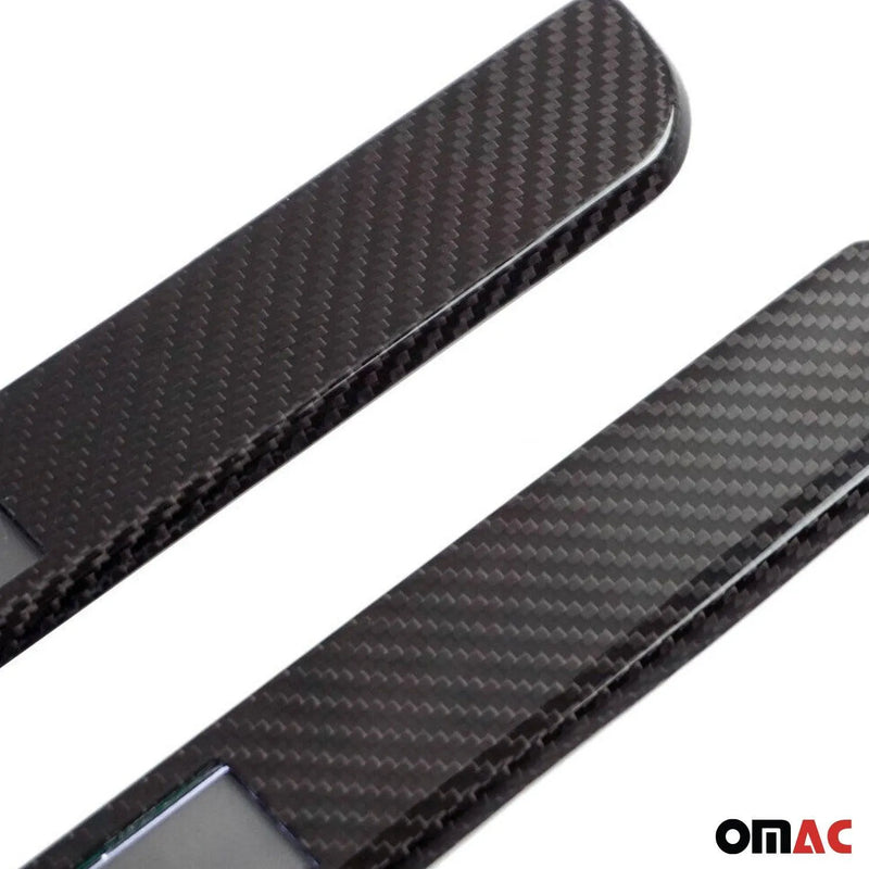 2017-2020 Nissan Rogue Door Sill Scuff Plate Illuminated Carbon Fiber Black 2Pcs