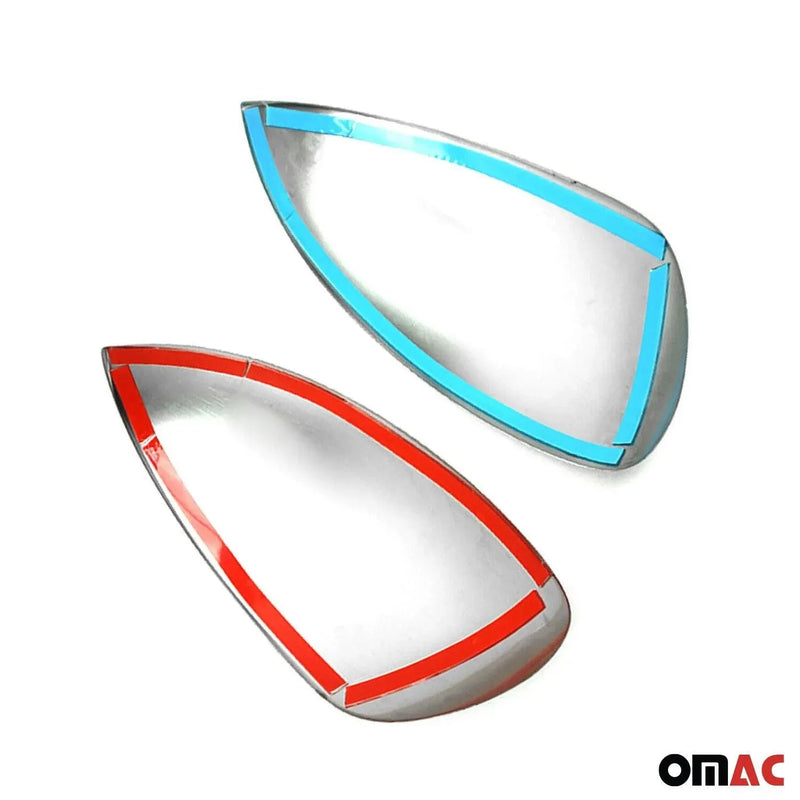 Side Mirror Cover Caps Fits Nissan Juke 2011-2014 Steel Silver 2 Pcs - OMAC USA