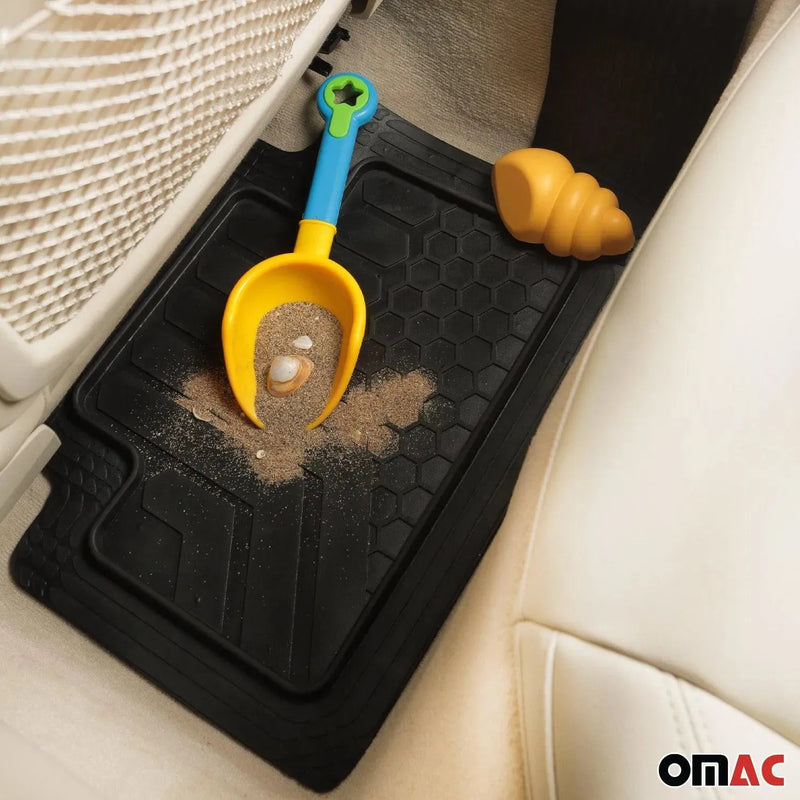 Heavy Duty Waterproof Rubber 3D Molded Floor Mats & Trunk Mat Cargo Liner 6 Pcs. - OMAC USA