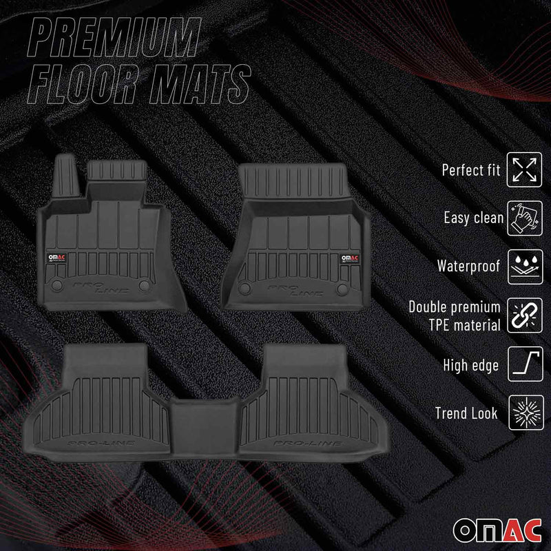 2015-2019 BMW X6 F16 F86 Premium Floor Mats Liners Full Set All Weather Heavy Duty Black