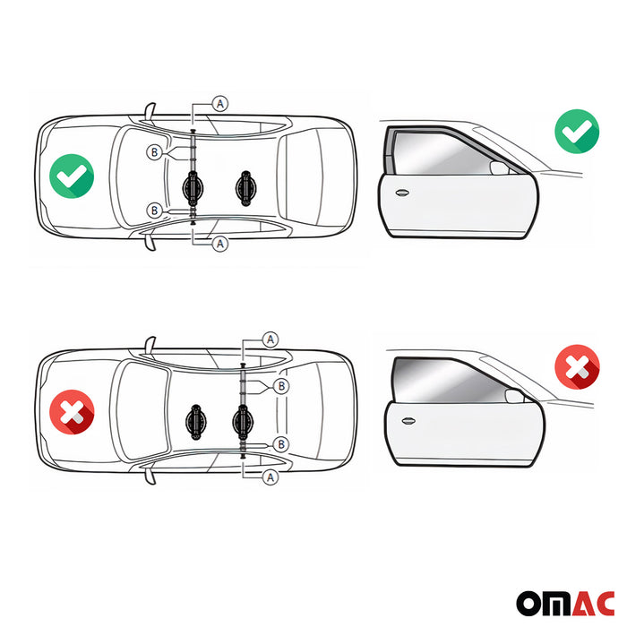 Magnetic Ski Roof Rack Carrier Snowboard for Nissan Leaf 2018-2024 Black 2 Pcs