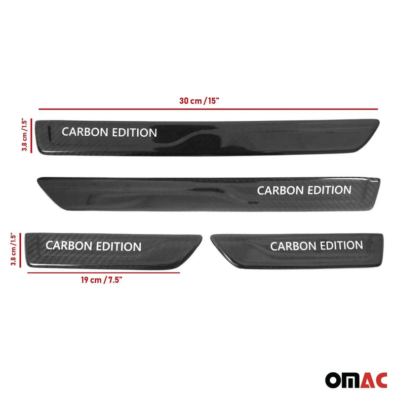 2012-2017 Kia Rio Door Sill Scuff Plate Scratch Protector Carbon Fiber Edition 4 Pcs