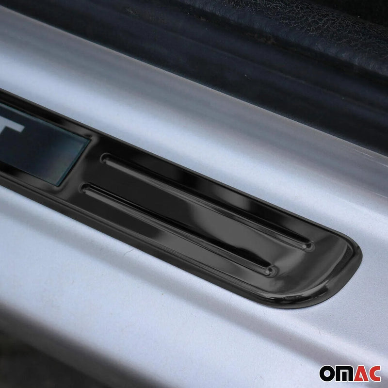 Audi Door Sill Scuff Plate Illuminated Sport Steel Dark 4 Pcs