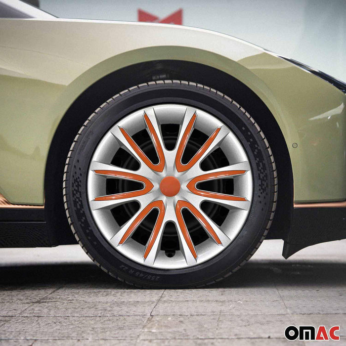 16" Wheel Covers Hubcaps for Mazda Grey Orange Gloss