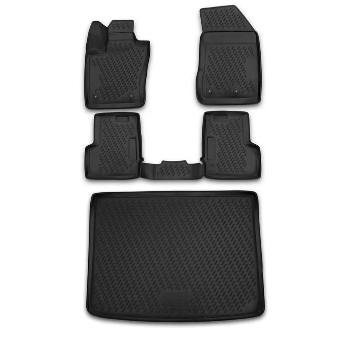 Custom Floor Mats & Cargo Liners for Fiat 500X 2016-2023 Black 5 Pcs