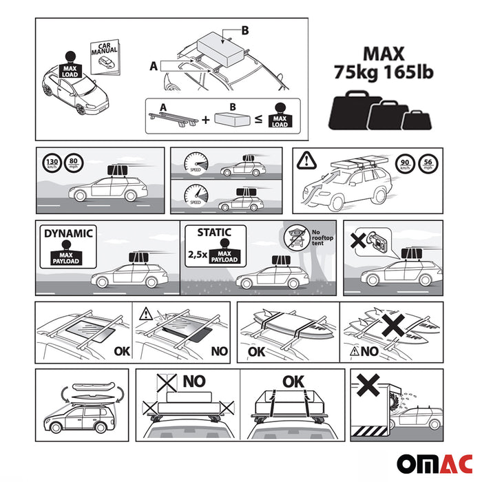 Fix Point Roof Racks for Mercedes GLE Class Coupe C167 2020-2024 Steel Gray