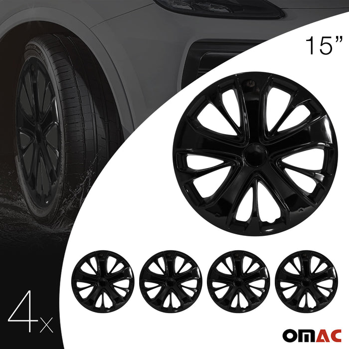 4x 15" Wheel Covers Hubcaps for Chevrolet Black