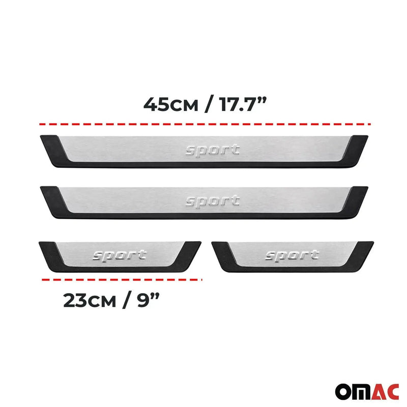 Door Sill Scuff Plate Scratch Protector for VW Jetta A6 2011-2018 Sport Steel 4x - OMAC USA