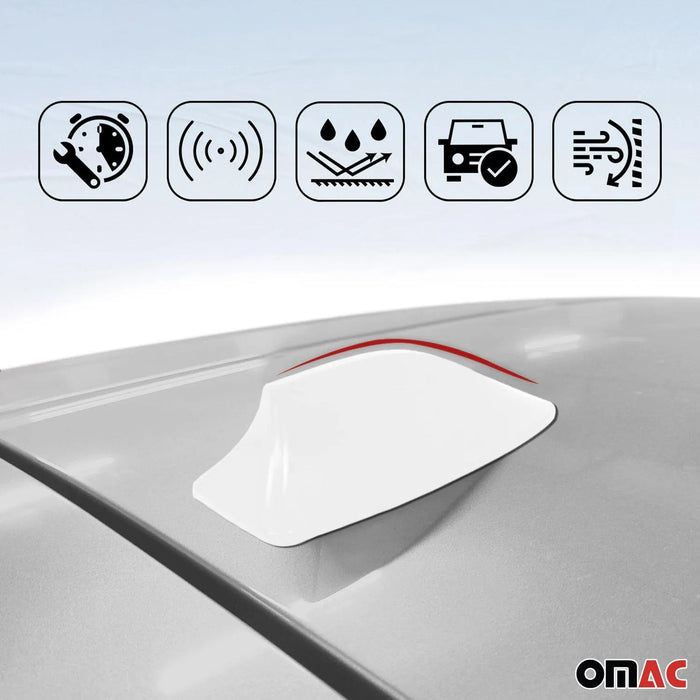 Car White Shark Fin Antenna Roof Aerial Radio AM/FM