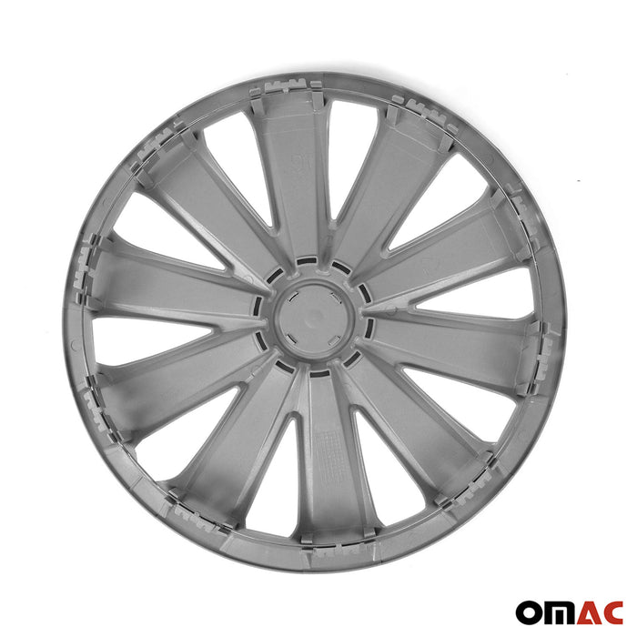 16" Wheel Covers Hubcaps 4Pcs for Volvo Silver Gray Gloss