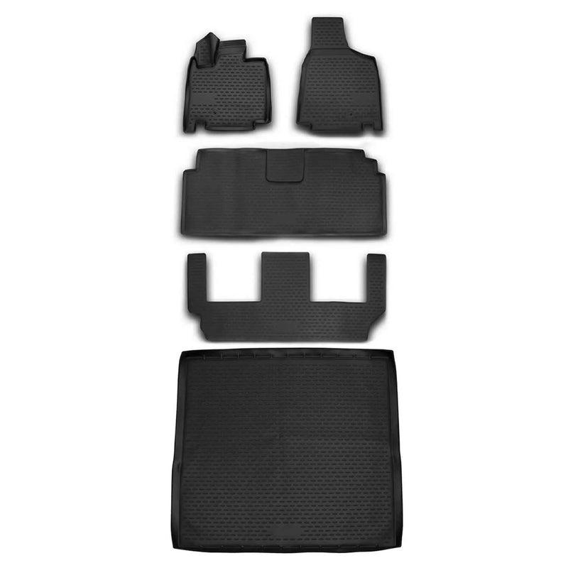 Custom Floor Mats & Cargo Liners for Dodge Grand Caravan 2008-2020 Black 5 Pcs - OMAC USA