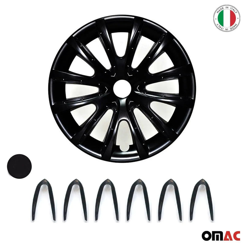 15" Wheel Covers Hubcaps for Audi Black Matt Matte - OMAC USA