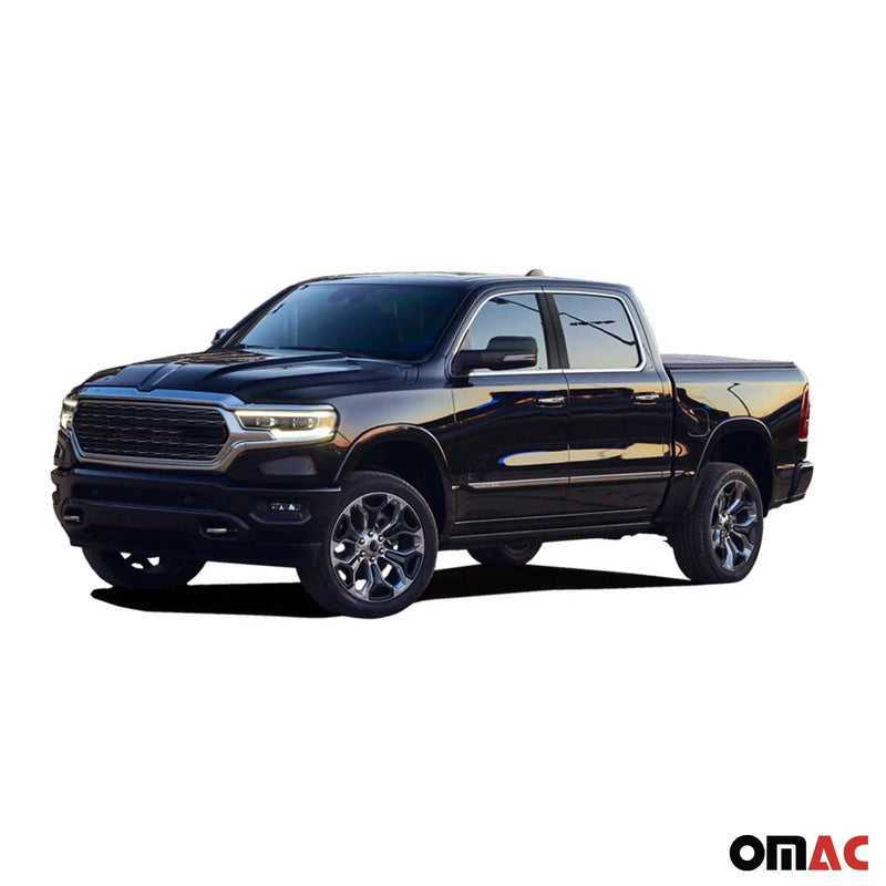 2019-2023 Ram 1500 1500 Classic 2500 3500 Brushed Matte Black Pillar Trim 4Pcs