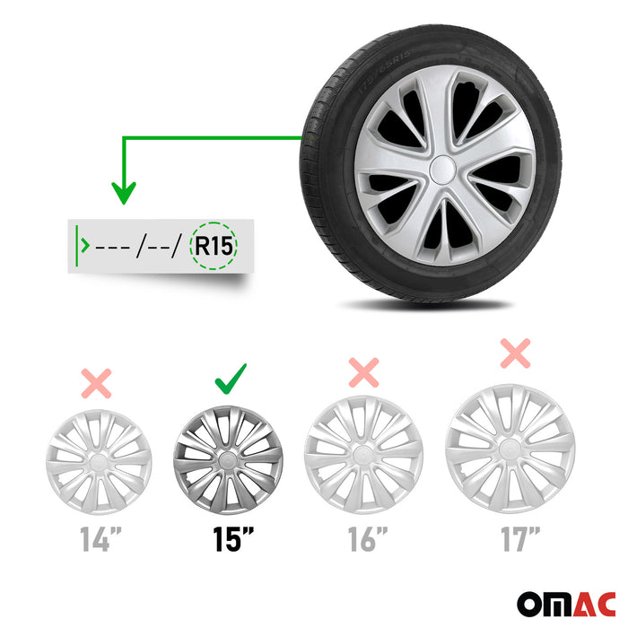 4x 15" Wheel Covers Hubcaps for RAM Silver Gray