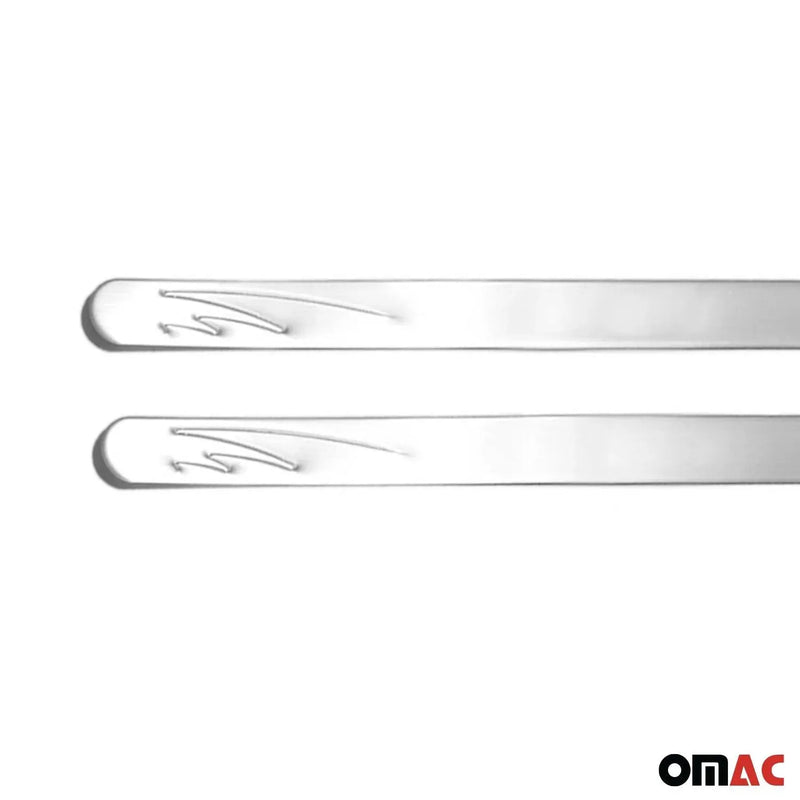 Door Sill Scuff Plate Scratch Protector for Fiat 500 2012-2016 Steel Silver 2x - OMAC USA