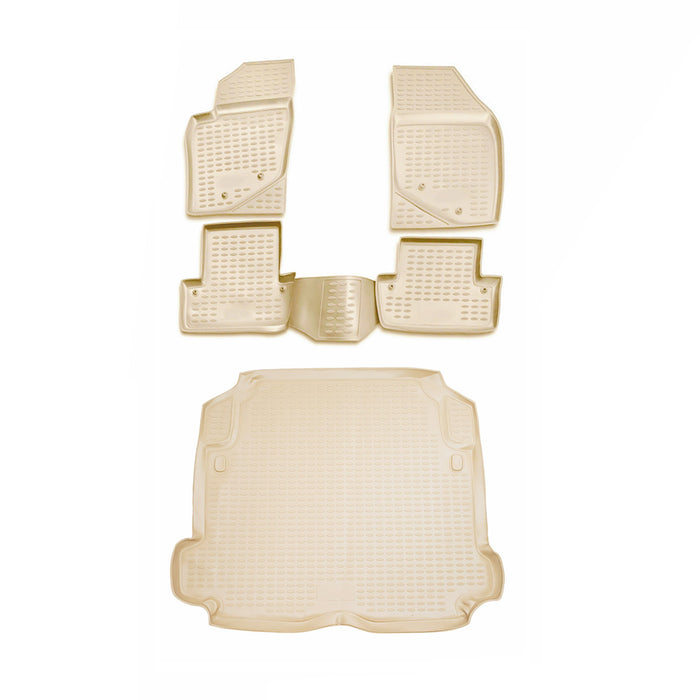 Custom Floor Mats & Cargo Liners for Volvo S60 2001-2009 Beige 5 Pcs