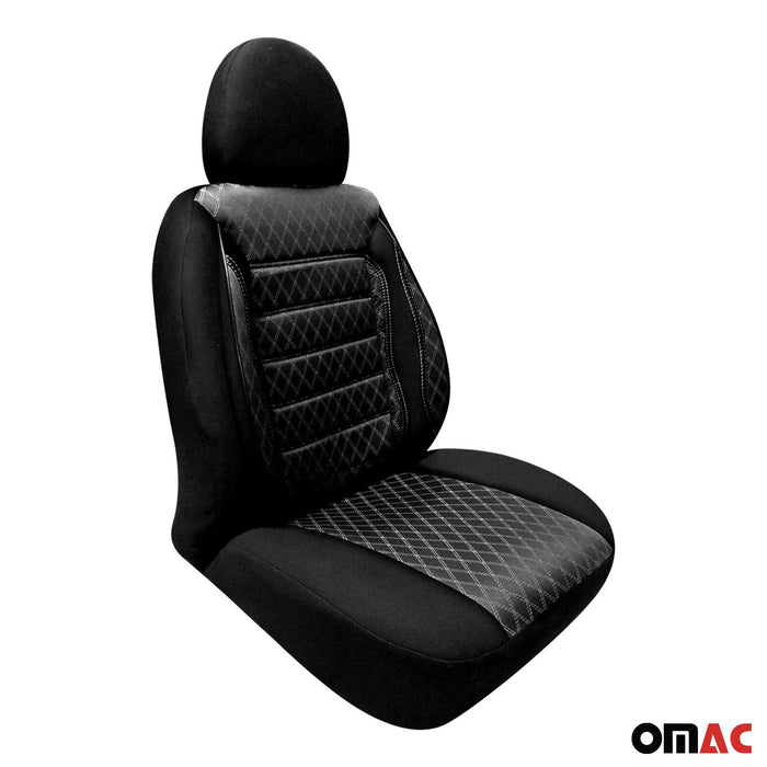 Front Car Seat Covers Protector for Jeep Black Breathable Cotton