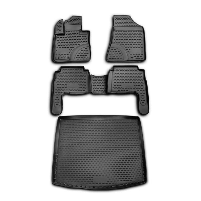 Custom Floor Mats & Cargo Liners for Kia Sorento 2011-2013 Black 5 Pcs