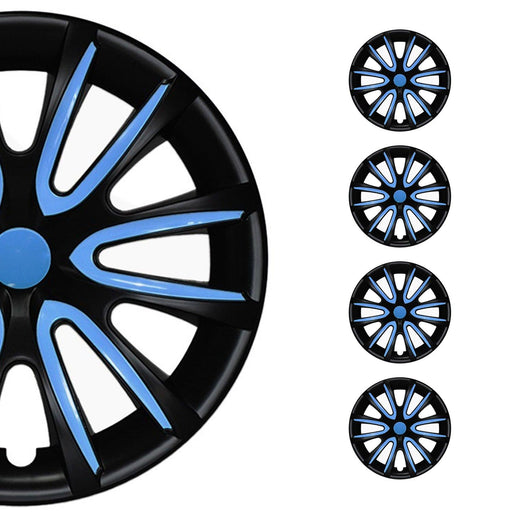 14" Wheel Covers Hubcaps for Nissan Sentra Black Matt Blue Matte - OMAC USA
