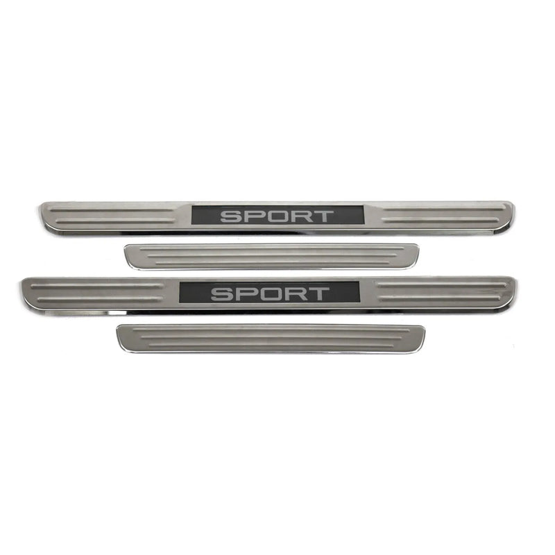 Audi A3 A4 S4 RS4 Door Sill Scuff Plate Illuminated Sport Steel Silver 4 Pcs