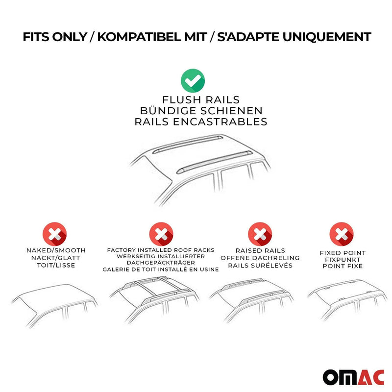 2005-2014 Opel Zafira B Roof Rack Cross Bars Silver