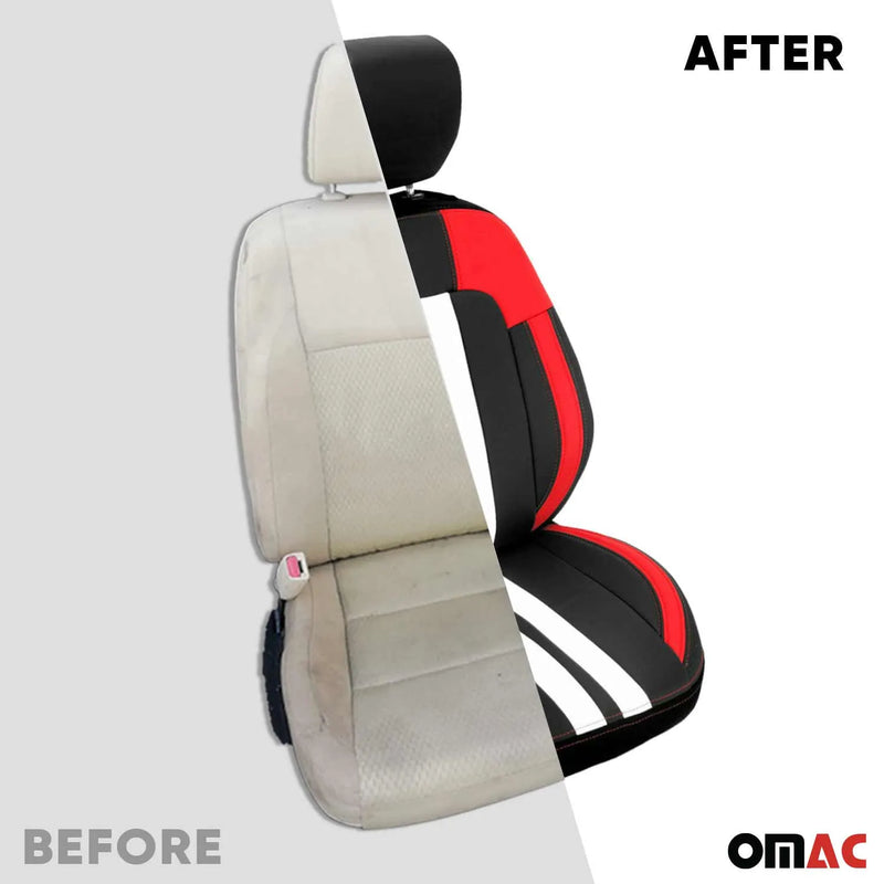 Mercedes Front Car Seat Covers Protector Polycotton Black Red White 2Pcs