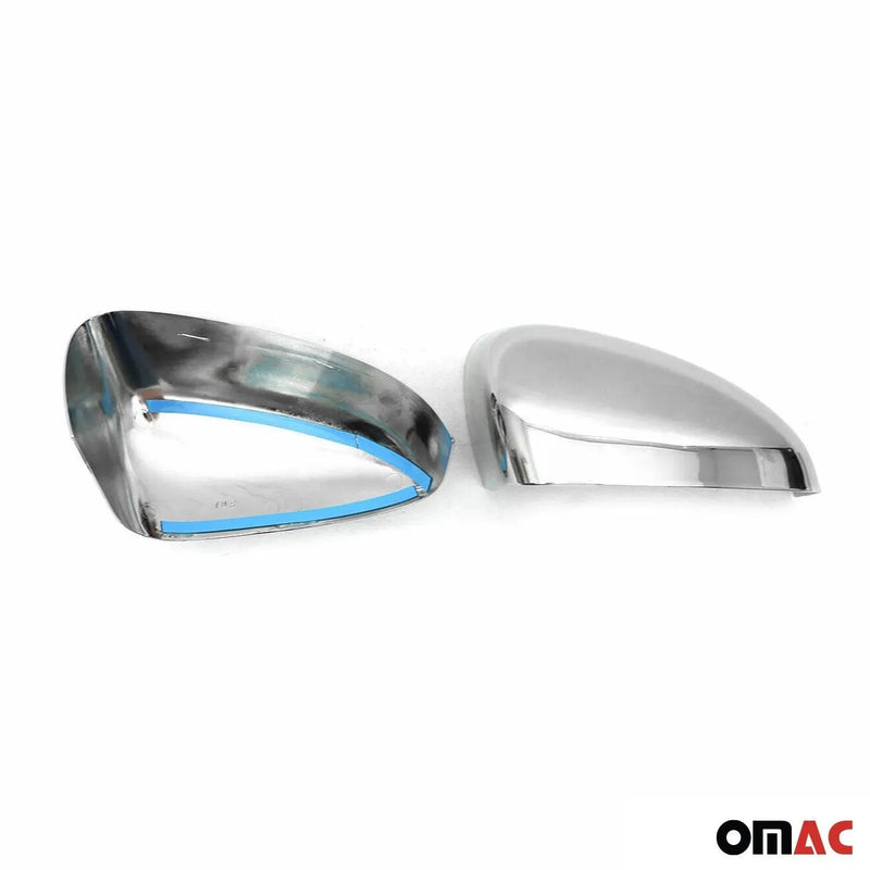 Side Mirror Cover Caps Fits Ford Tourneo Courier 2014-2018 Chrome Silver 2 Pcs - OMAC USA