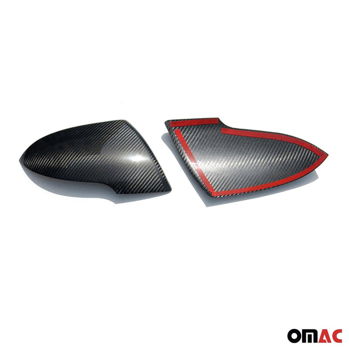 Side Mirror Cover Caps Fits Kia Sportage 2011-2014 Carbon Fiber Black 2 Pcs