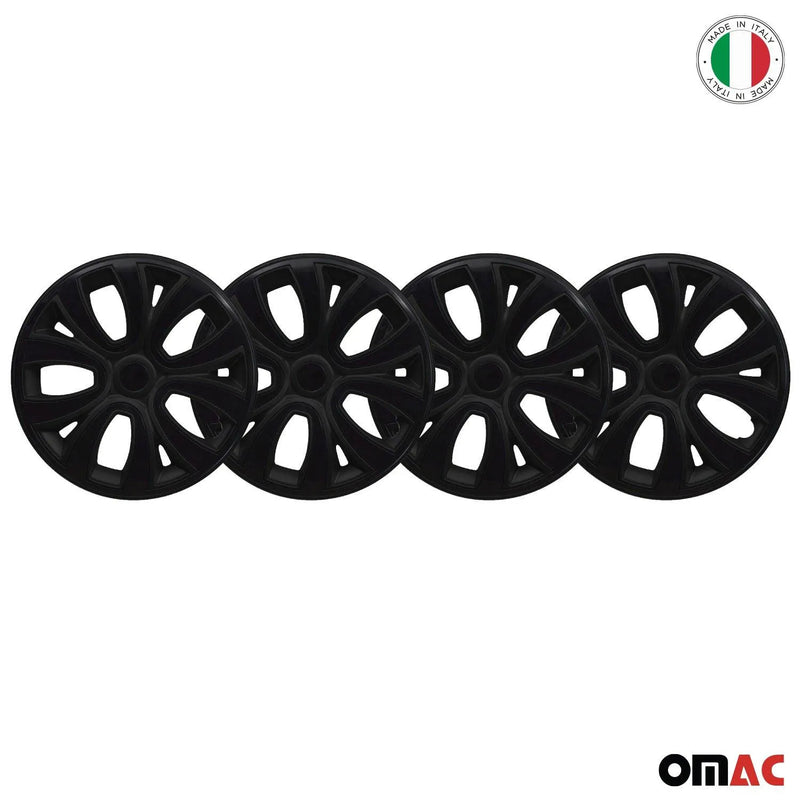 ColorFlex Hub Caps Wheel Cover 16" Black & Black Full Set 4 pcs.