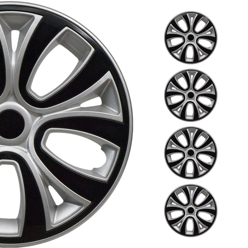 ColorFlex Hub Caps Wheel Cover 16" Gray & Black Full Set 4 pcs.