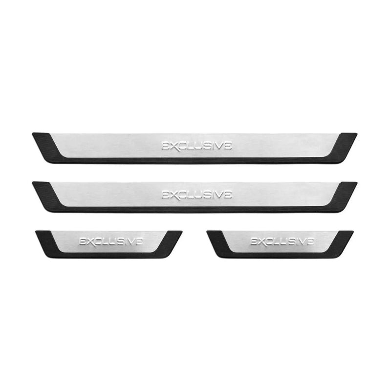 Volvo V40 V50 V60 Door Sill Scuff Plate Scratch Protector Exclusive Brushed Steel 4Pcs